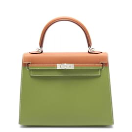 Hermès-Sac à main Hermes Kelly 25 en cuir Epsom-Autre,Bronze