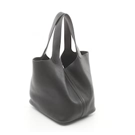Hermès-Sac à main Hermes Picotin Lock en Taurillon Clemence-Noir