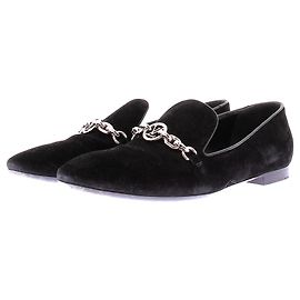 Mocassins Louis Vuitton de camurça preto com corrente Preto
