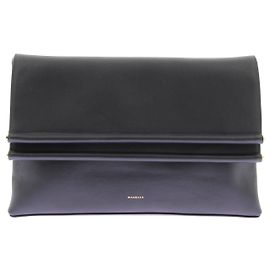 Wandler Leder-Clutch "Jo" Schwarz
