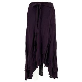 Reformation Long Burgundy Viscose Skirt M Dark red