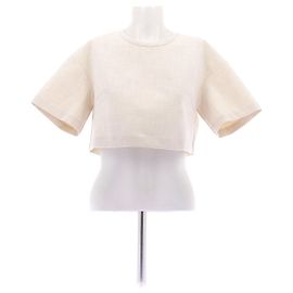 Autre Marque Top écru à manches courtes Beige