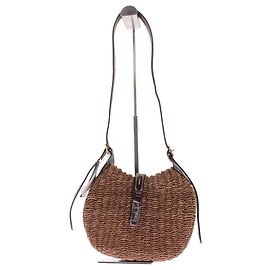 Polo Ralph Lauren Piccola borsa 'Shoulder Polo ID' in rafia Marrone
