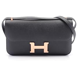 Hermès-Sac à épaule Hermes Constance Elan Epsom-Noir