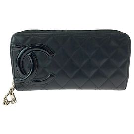 Chanel Cambon Line Calfskin Long Wallet Black