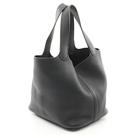 Hermès-Sac à main Hermes Picotin Lock MM en Taurillon Clemence-Noir