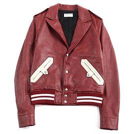 Yves Saint Laurent Saint Laurent Lammlederjacke 46 Rot