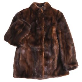 & Other Stories SAGA Mink Real Fur Short Coat Jacket Brown Brown