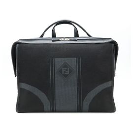 Fendi 7VA400 Canvas Leather Business Bag Black Grey