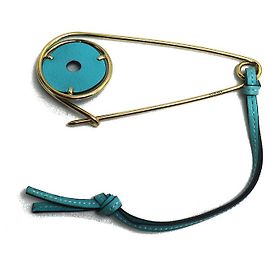 Charm de metal e couro Meccano da Loewe Dourado Azul claro