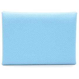 Hermès-Porte-cartes Epsom Calvi Duo d'Hermès-Bleu