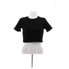 Autre Marque Crop top nero a maniche corte Nero