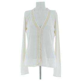 Christian Dior Cardigan blanc avec de la dentelle Beige