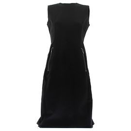Prada Robe noire à poches zippées Noir