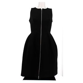 Robe en laine noire et marron Alaïa Noir