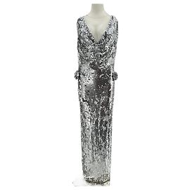 Magda Butrym Pailletten-Kleid Silber