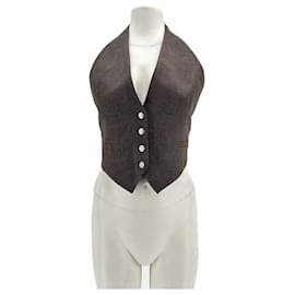 Autre Marque Brauner ärmelloser Pullover Braun