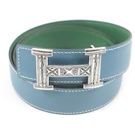 Hermès-Ceinture en cuir réversible avec boucle argentée HERMES H Touareg-Autre