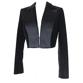 Fendi-Veste cropped en velours Fendi noire 40 femmes-Noir