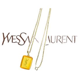 Collier Logo Yves Saint Laurent Or Doré