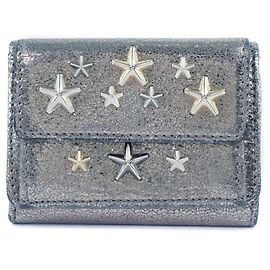 Jimmy Choo Star Studs Tri-fold Wallet Silvery