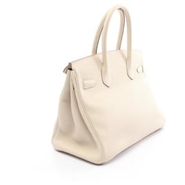 Hermès-Sac à main Hermes Birkin 30 Taurillon Clemence-Beige