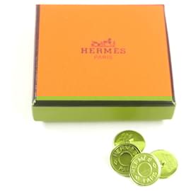 Hermès-Boutons de manchette ronds en or Hermes-Doré