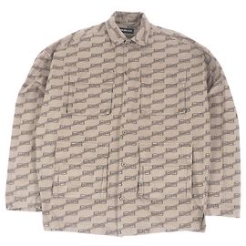 Tuta militare in cotone con logo BB di Balenciaga marrone Marrone