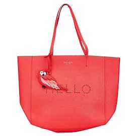 Kate Spade HELLO Punching Rubber Tote Bag Red