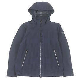 & Other Stories Polyester Check Pattern Blouson Parker Navy M Blue Navy blue