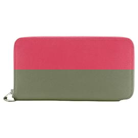 Hermès-Portefeuille en soie longue Azap Hermes rose-Rose