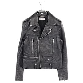 Yves Saint Laurent Veste de moto classique Saint Laurent Paris en cuir Noir