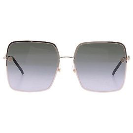 Elie Saab Lunettes de soleil oversize Doré