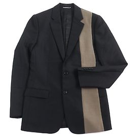 Dior Wool Mohair Single Tailored Jacket Black Beige Black Beige