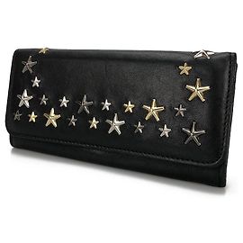Cartera larga de cuero NINO LTU METALLIC MIX de Jimmy Choo Negro