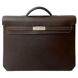 Hermès-Hermès Kelly Depeches Togo Mallette-Marron