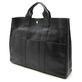 Hermès-Sac fourre-tout en cuir Hermes-Noir