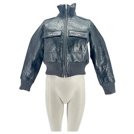 The Kooples Schwarze Lederjacke Schwarz