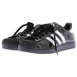 Adidas Sneaker "Supertars II" aus schwarzem Lackleder Schwarz