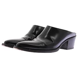 Prada Schwarze Leder-Mules Schwarz