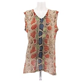 John Galliano Top con motivo python Beige
