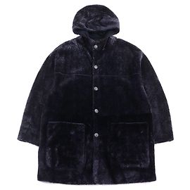 Casaco com capuz de couro de cordeiro shearling Giorgio Armani Roxo