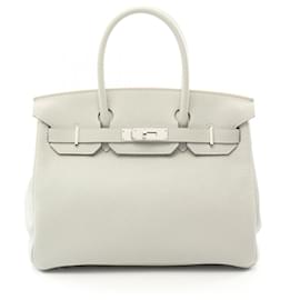 Hermès-Sac à main Hermès Birkin 30 Trillon en Clémence-Gris
