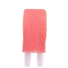Nina Ricci Korallenfarbene Spitzenrock Orange