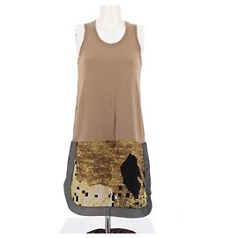 Givenchy Vestido de punto beige con patrones coloridos Castaño