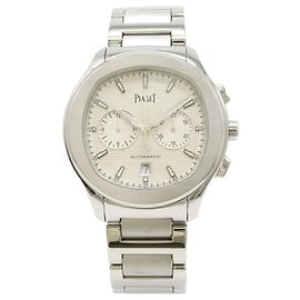 Piaget Polo Chronograph aus Edelstahl Automatik Weiß