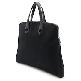 Hermès-Sac à main en toile et cuir Eboo d'Hermès-Noir