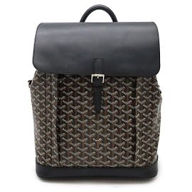 Mochila Alpin em couro PVC Goyard Marrom Preto Branco
