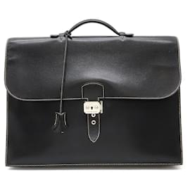 Hermès-Sac à Dépêches Lisse d'Hermès-Noir