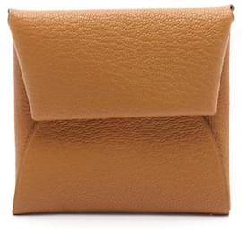 Hermès-Porte-monnaie en chèvre Bastia d'Hermès-Marron